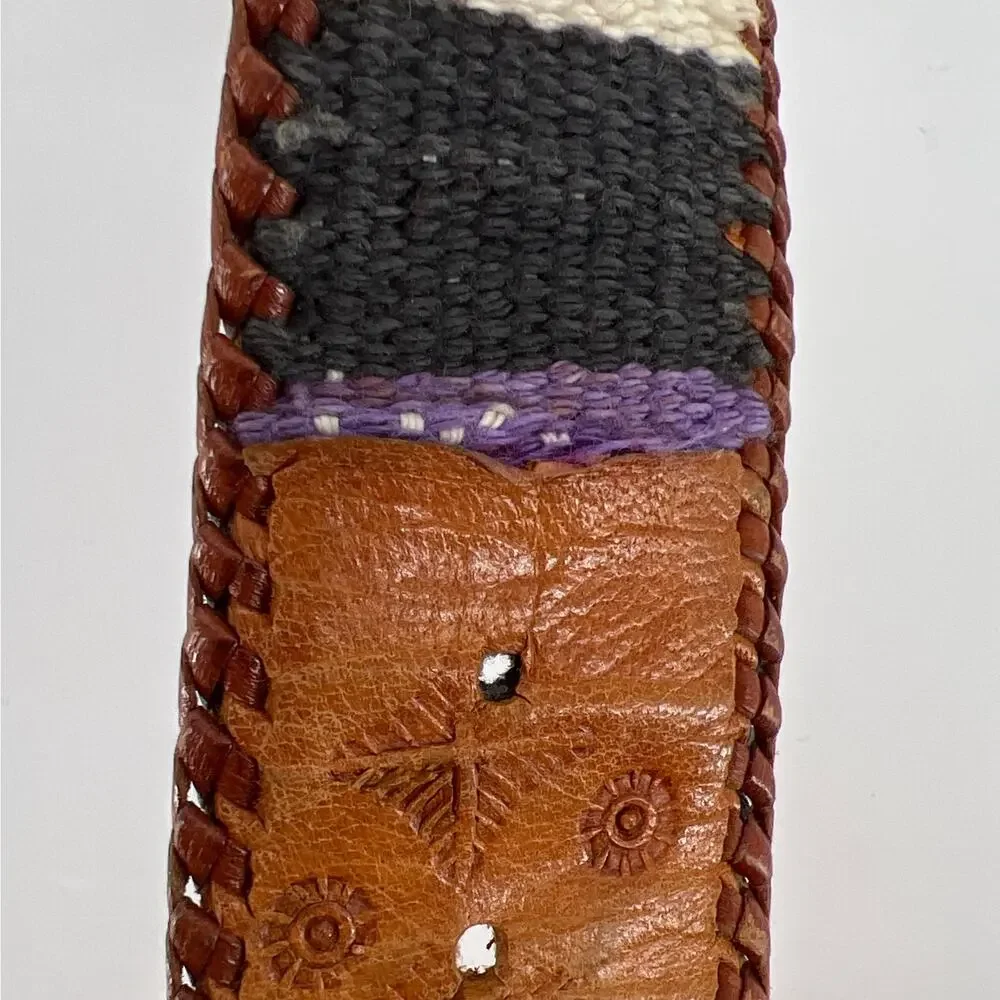 90s multicolor woven Guatemalan belt 1990s vintage